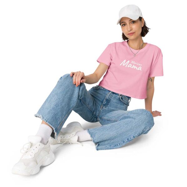 'Merican Mama Women's Crop Top (Bubblegum Pink) - Image 2