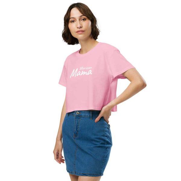 'Merican Mama Women's Crop Top (Bubblegum Pink) - Image 3