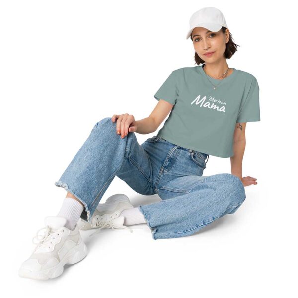 'Merican Mama Women's Crop Top (Mineral) - Image 3