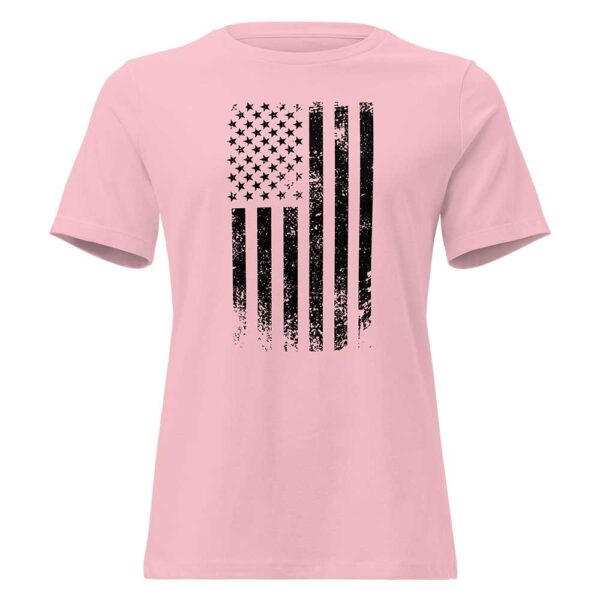 Distressed Flag Relaxed Fit Women's (Pink)