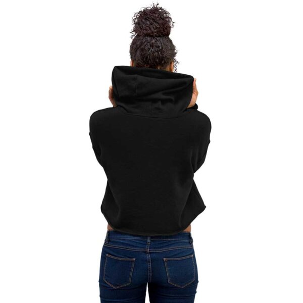 'Merican Mama Cropped Hoodie (Black) - Image 3