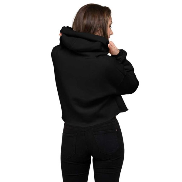 'Merican Mama Cropped Hoodie (Black) - Image 8