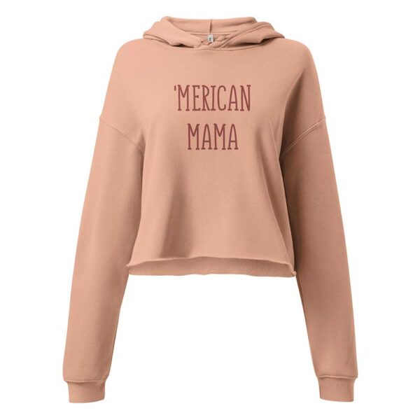 'Merican Mama Cropped Hoodie (Peach)