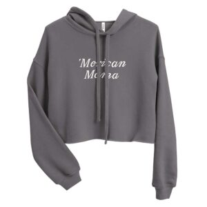 'Merican Mama Cropped Hoodie (Storm)