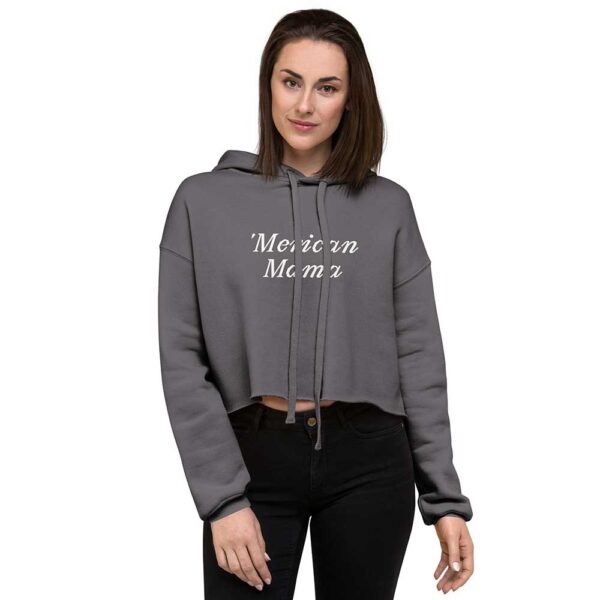 'Merican Mama Cropped Hoodie (Storm) - Image 13