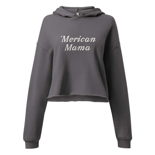 'Merican Mama Cropped Hoodie (Storm) - Image 15