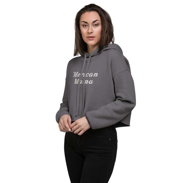 'Merican Mama Cropped Hoodie (Storm) - Image 5