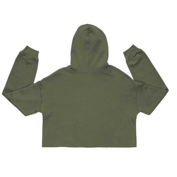 'Merican Mama Cropped Hoodie (Military Green) - Image 5