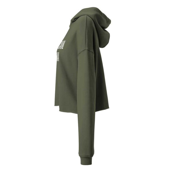 'Merican Mama Cropped Hoodie (Military Green) - Image 15