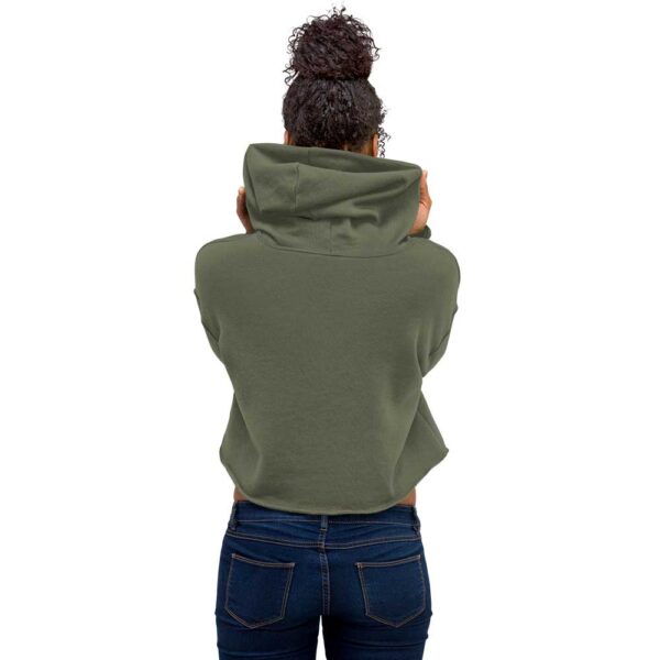 'Merican Mama Cropped Hoodie (Military Green) - Image 6