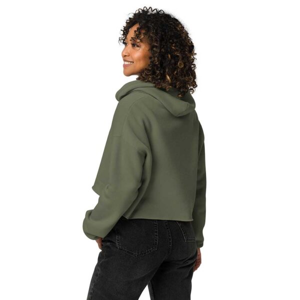 'Merican Mama Cropped Hoodie (Military Green) - Image 9