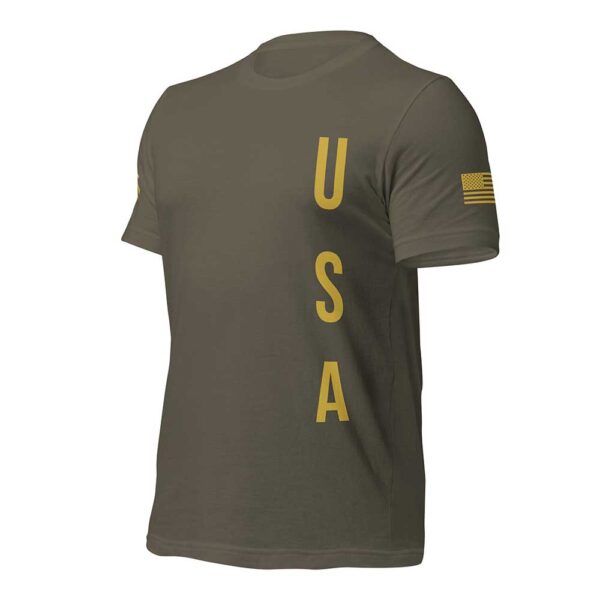 Vertical USA T-shirt (Army) - Image 3