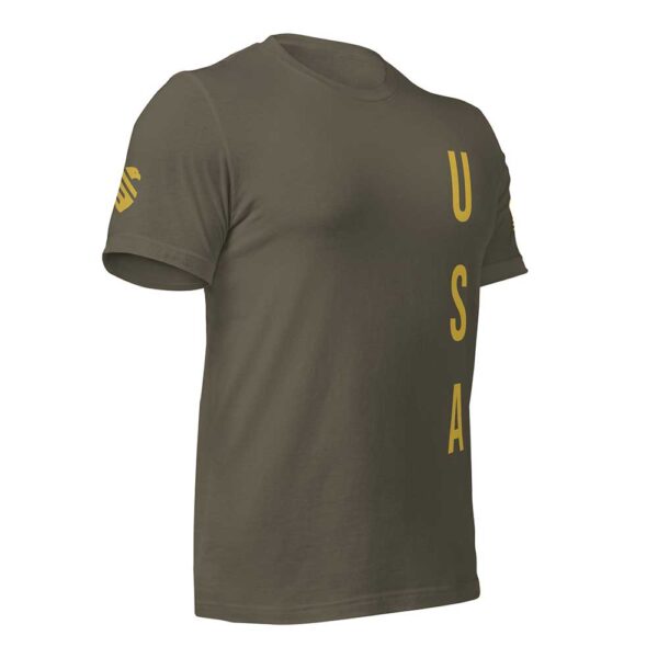 Vertical USA T-shirt (Army) - Image 4