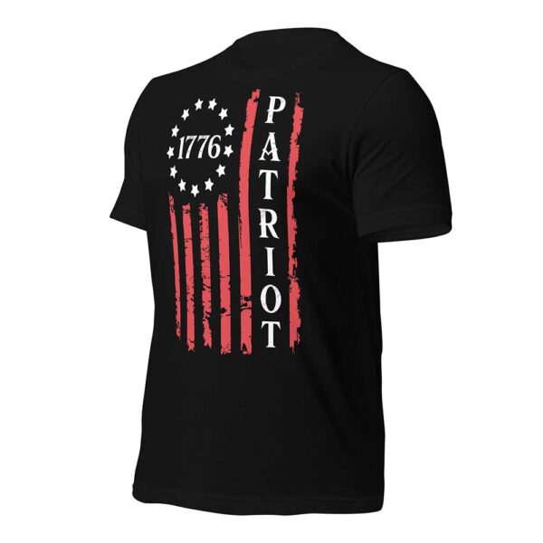 1776 Patriot Flag T-shirt (MADE IN USA, Black) - Image 3