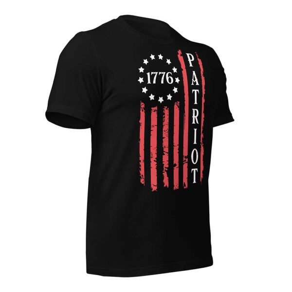 1776 Patriot Flag T-shirt (MADE IN USA, Black) - Image 2