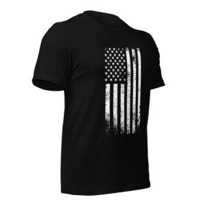 Distressed American Flag (MADE IN USA, Black)