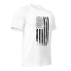 Distressed American Flag (MADE IN USA, White)